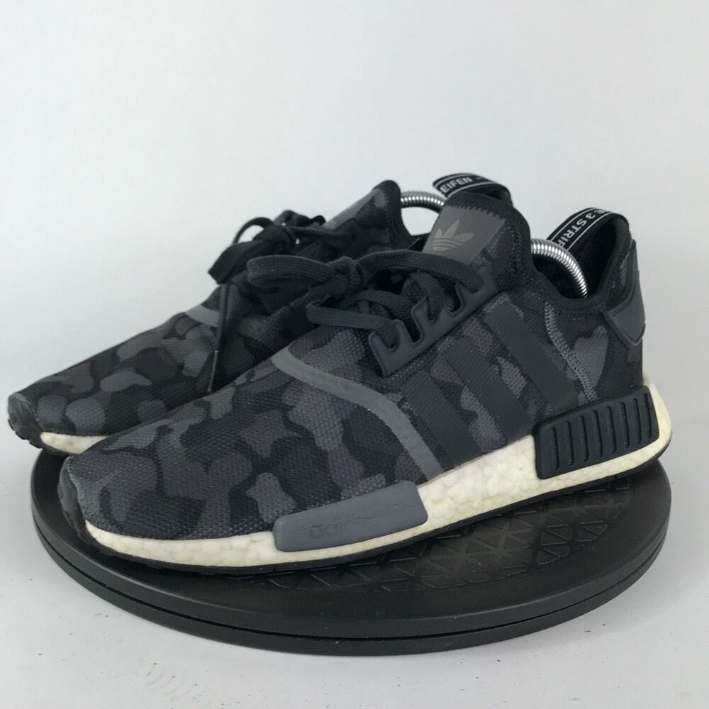 Adidas NMD R1 Boost Black/Gray Camo Running Shoes D96616 Men’s Size 10